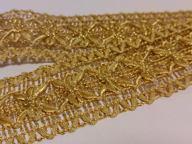 3 METRES OF BEAUTIFUL GOLD BRAID - APPROX 4cm WIDE