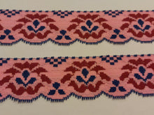 10 METRES OF VINTAGE AUSTRIAN LACE - PINK - SCALLOPED EDGE - APPROX 38mm WIDE