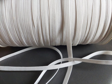 10 METRES OF WHITE 8 CORD ELASTIC - APPROX 6mm WIDE