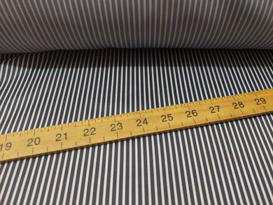 3 METRE PIECE OF LINING FABRIC - NAVY STRIPES - 60 inches wide