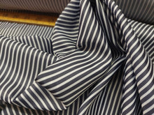 3 METRE PIECE OF LINING FABRIC - NAVY STRIPES - 60 inches wide